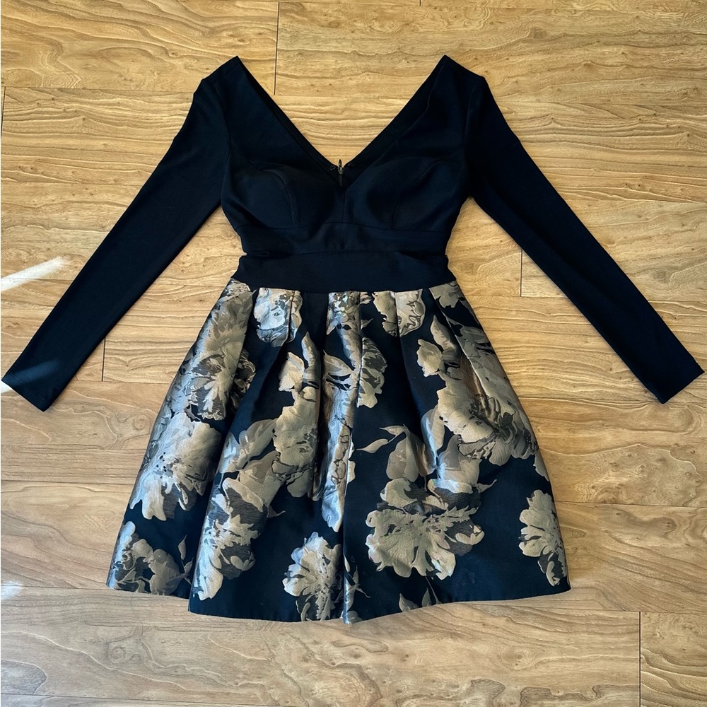 Avery G black and gold formal dress, size 4.